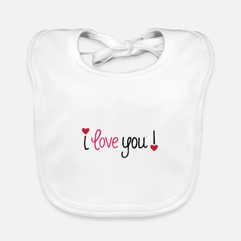 Saint-Valentin Je t’aime Cœurs Bavoir bio Bébé