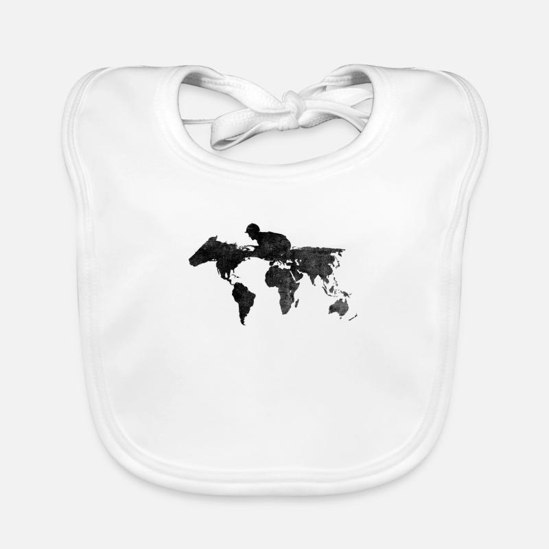 Cheval Équitation Cheval Pony carte du monde cadeau Bavoir bio Bébé