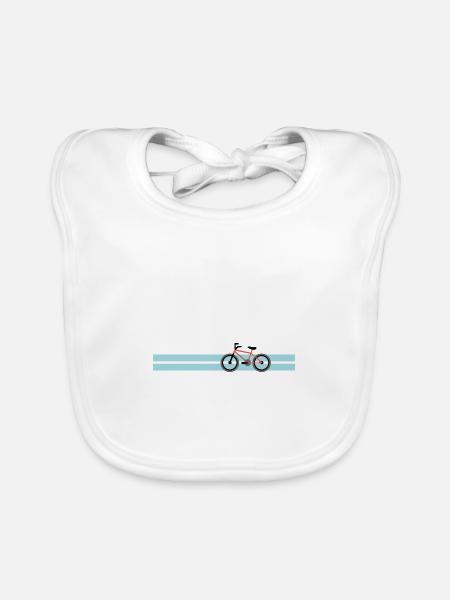 Fahrrad - Baby Bio-Lätzchen - Weiß - Vorne