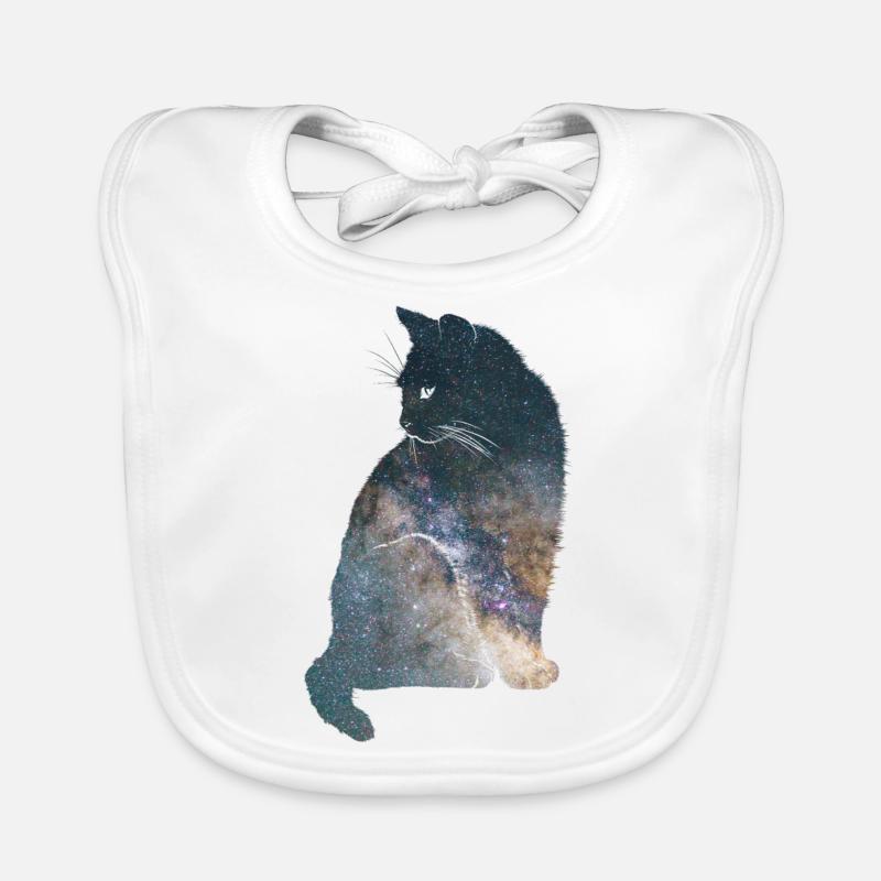 Space cat animal universe galaxy gift Organic Baby Bibs