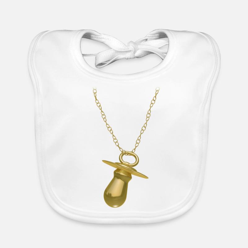 golden necklace for tiny rapper Organic Baby Bibs