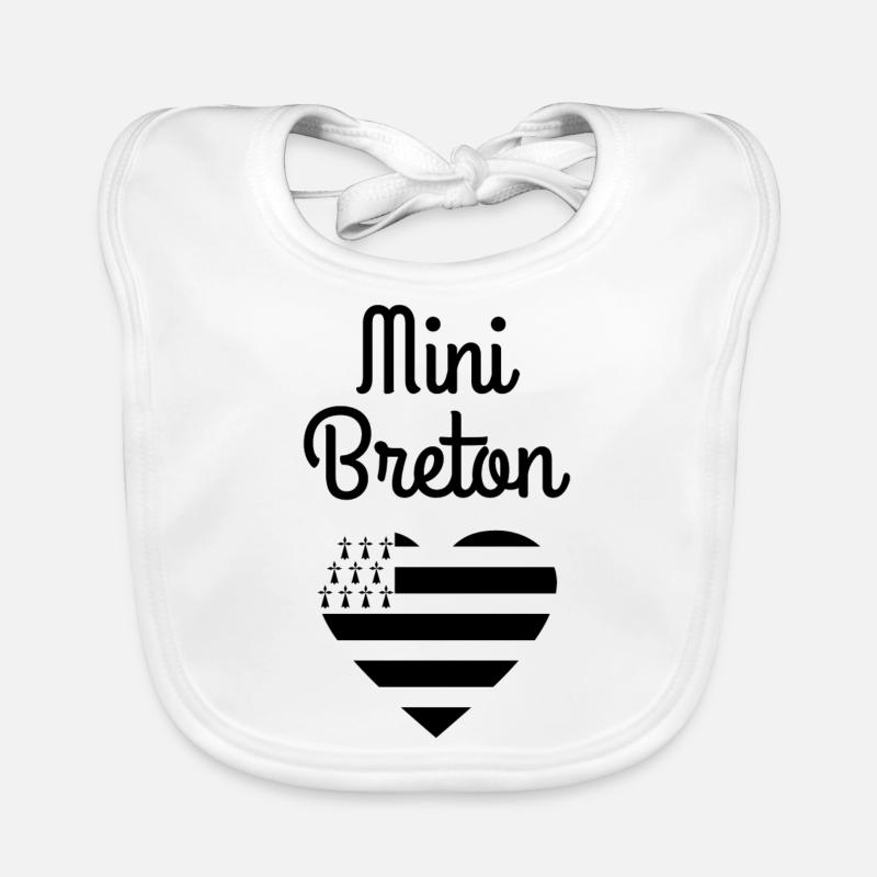 Bébé Breton (Design Noir) | Idée Cadeau Bébé - Bavoir bio Bébé - blanc
