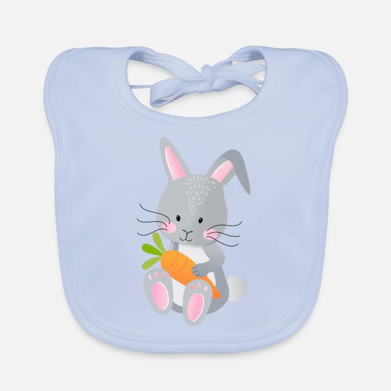 Lapin de bébé avec carotte Bavoir bio Bébé
