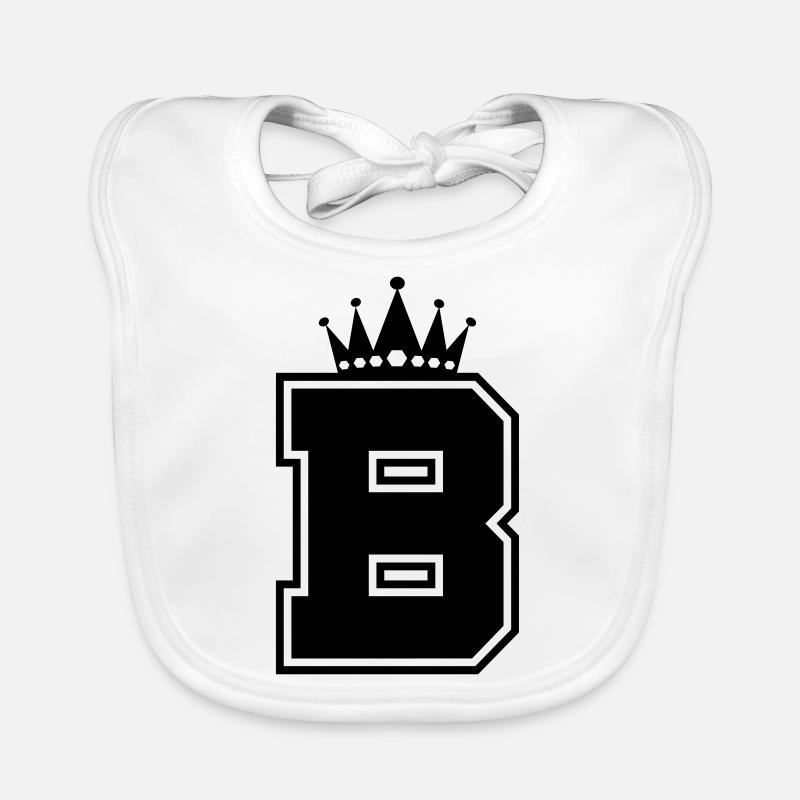 buchstabe B Krone Baby Bio-Lätzchen