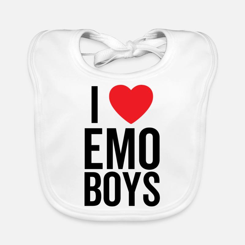 I Love Emo Boys Organic Baby Bibs
