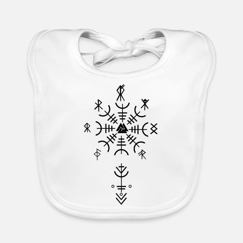 Keltischer Vikinger Vegvisir Kompass - Baby Bio-Lätzchen - Weiß