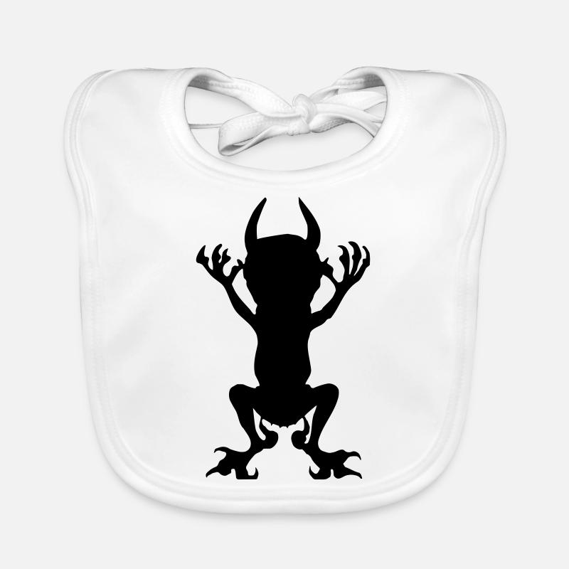 Black Devil Vector Icon Evil Imp Evil Bavoir bio Bébé