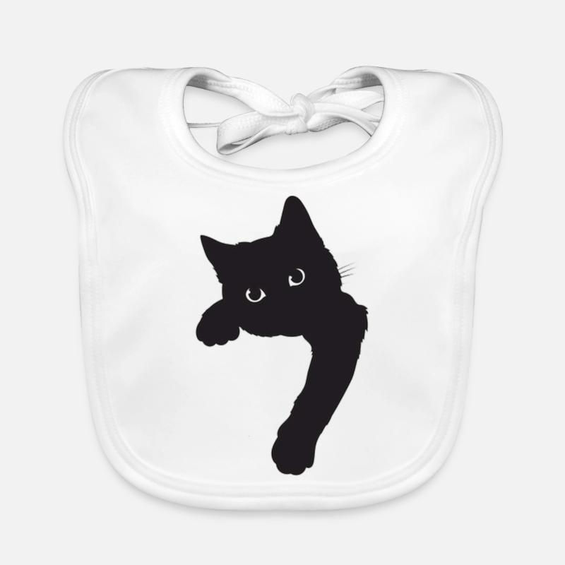 Chat noir mignon Bavoir bio Bébé