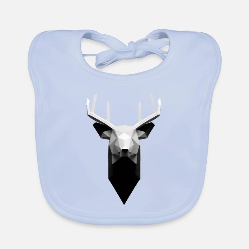 Polygon Design Hirsch Tierkopf Baby Bio-Lätzchen