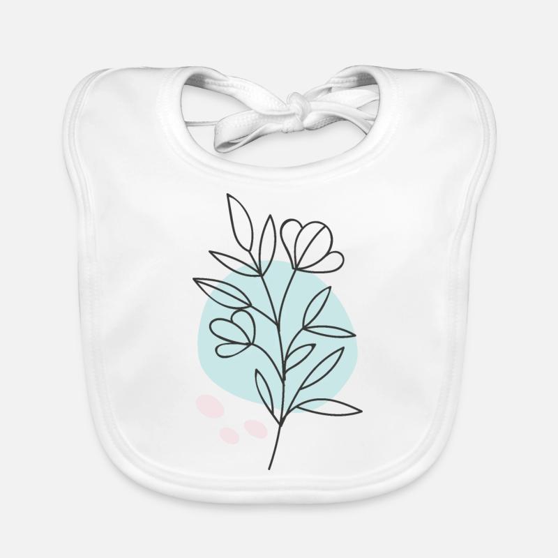 Fleur dessinée à la main 4 Bavoir bio Bébé