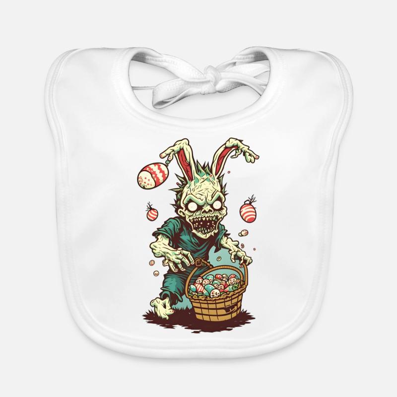 Zombie Easter with Easter Basket Organic Baby Bibs