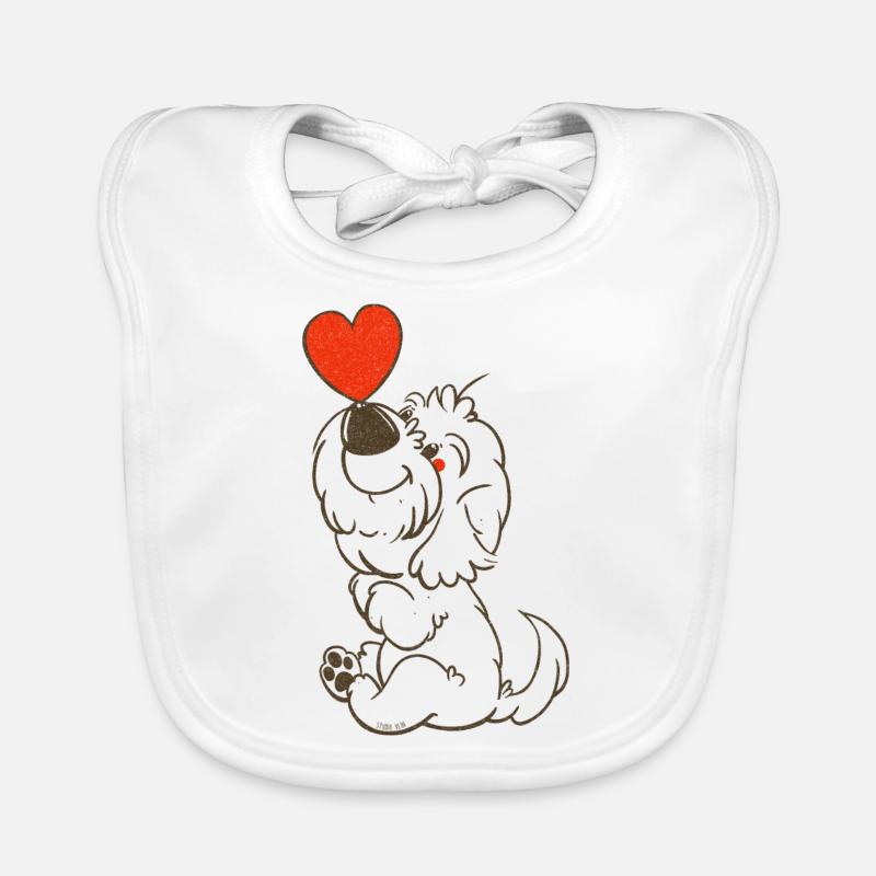 cockapoo Thor avec dessin au trait brun coeur Bavoir bio Bébé