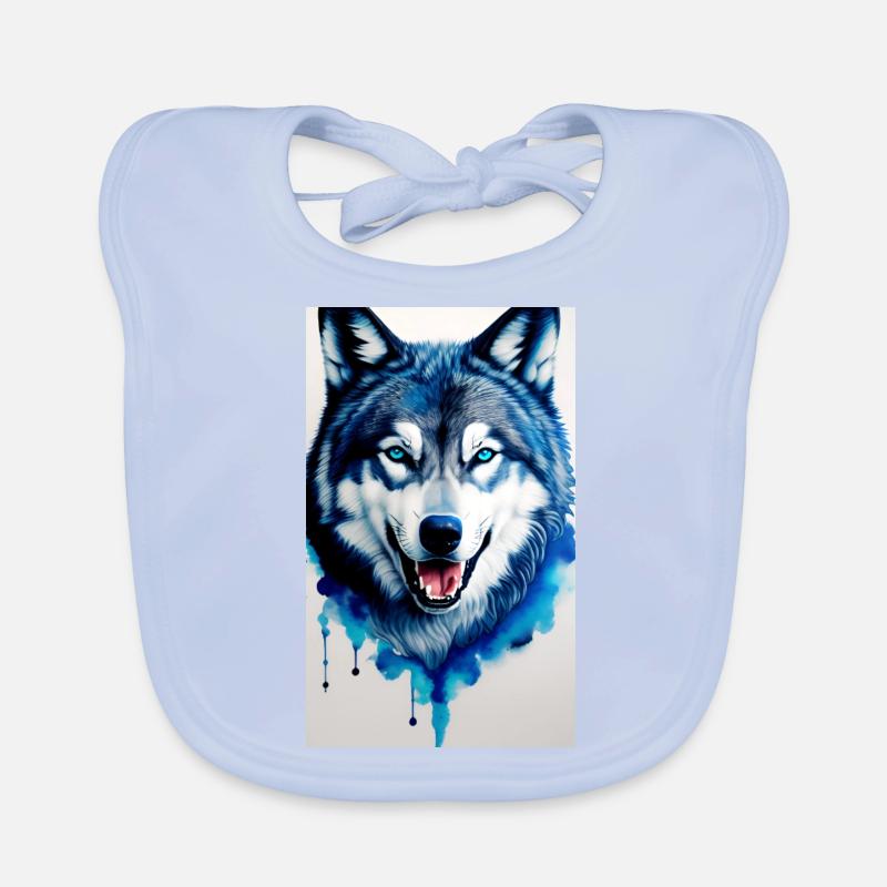 blauer Wolf Baby Bio-Lätzchen