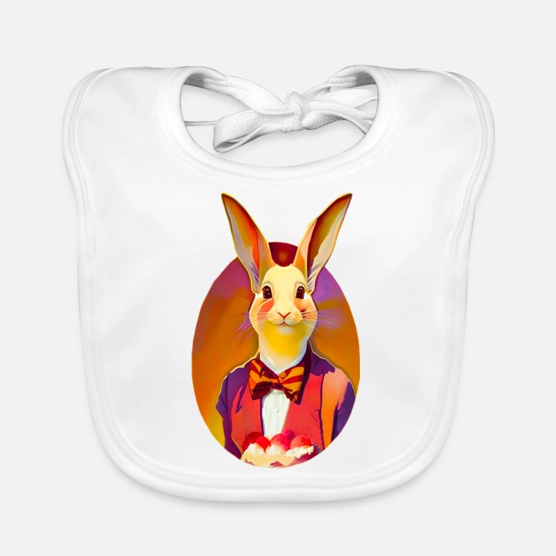 Lapin avec arc Bavoir bio Bébé