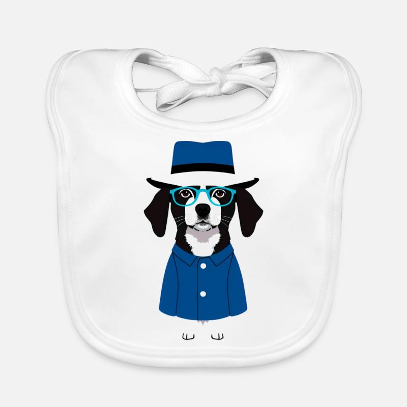 Drôle de chien - Bavoir bio Bébé - blanc