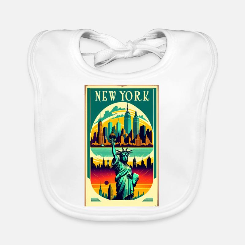 New York Vintage Poster Organic Baby Bibs
