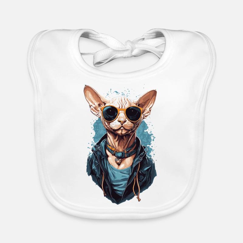 Coole Sphinx Katze Modernes Katzen Design Baby Bio-Lätzchen