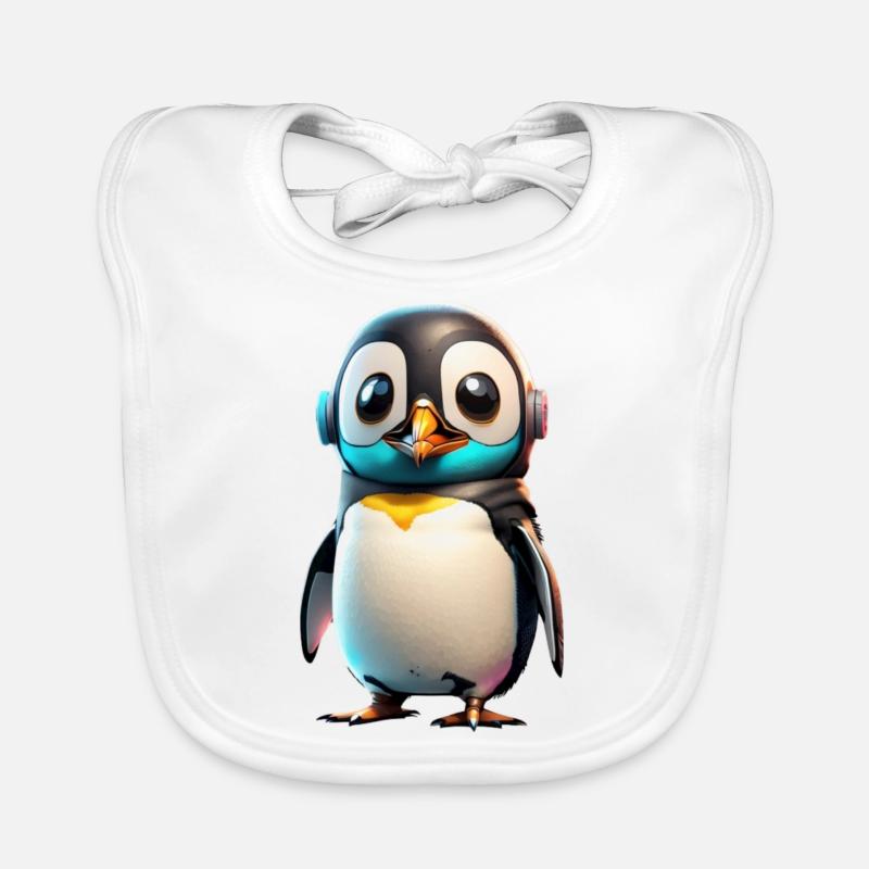 Roboter Pinguin Baby Bio-Lätzchen
