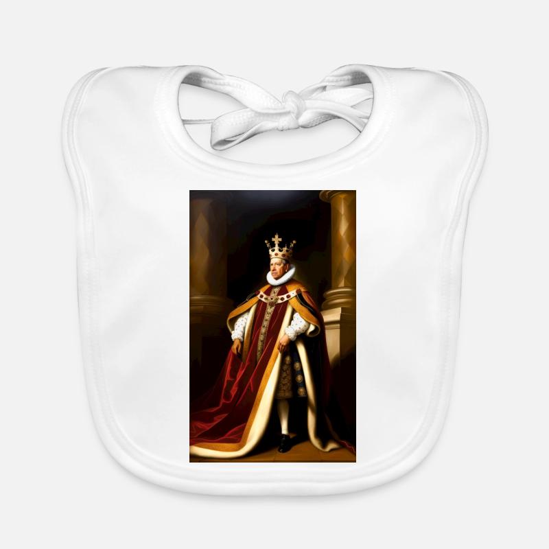 Barack Obama as a baroque monarch Organic Baby Bibs