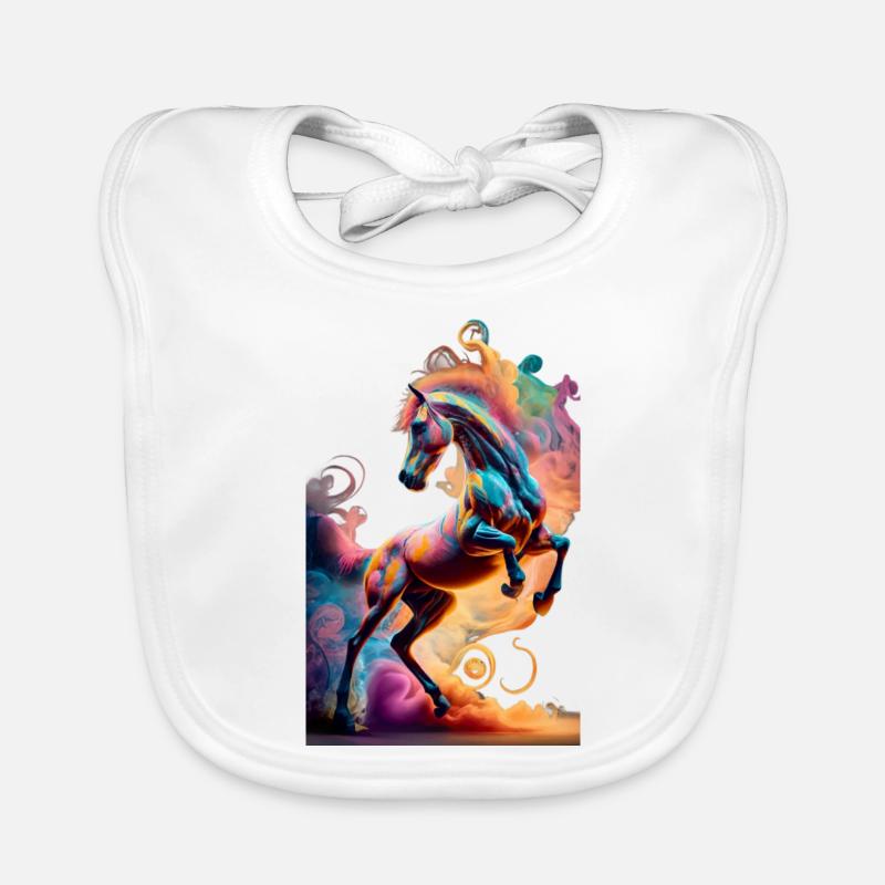 cheval coloré Bavoir bio Bébé