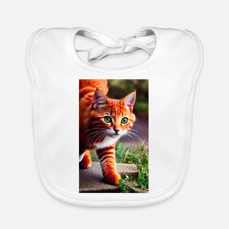 Chaton - Bavoir bio Bébé - blanc
