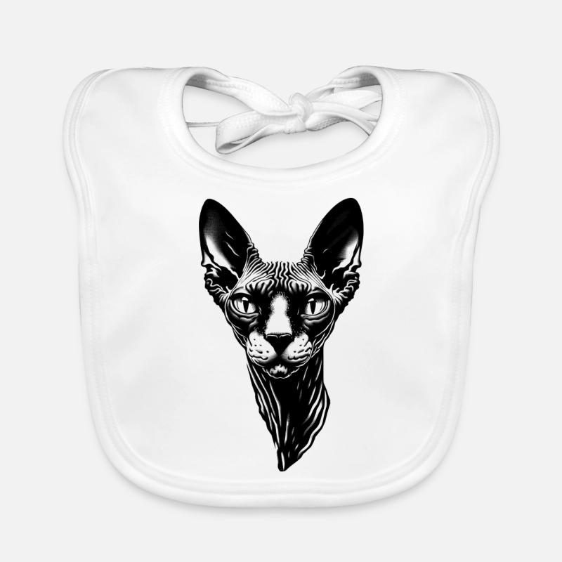 Wrinkled Hairless Cat Organic Baby Bibs