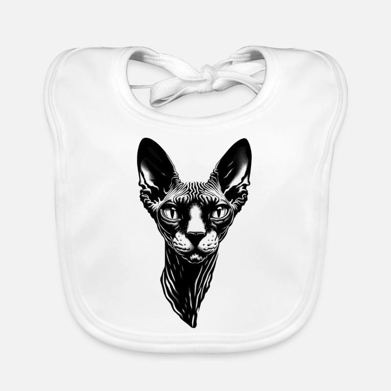 Cat Face: Evil Grinning Organic Baby Bibs