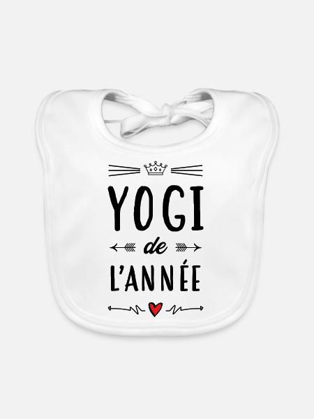 Yogi de l'année / Yoga - Bavoir bio Bébé - blanc - Devant