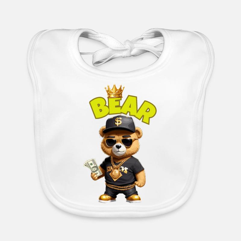 Teddy bear with money Organic Baby Bibs
