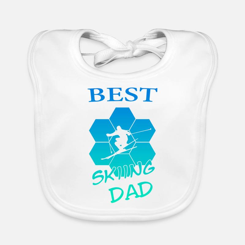 Skiing Dad Baby Bio-Lätzchen