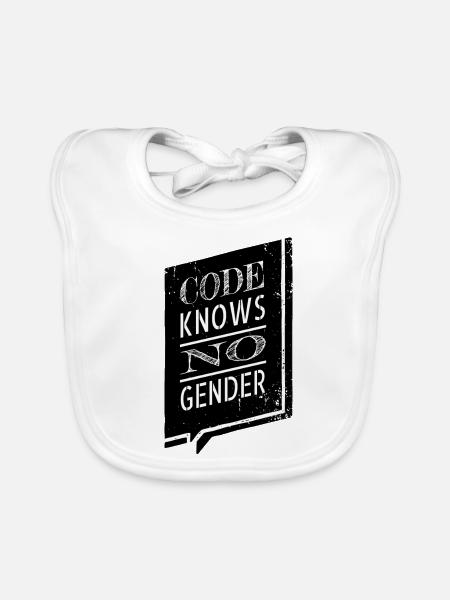 gift father c sharp programming jokes present idea - Organic Baby Bibs - white - Front