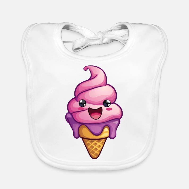 Création de crème glacée souriante Bavoir bio Bébé
