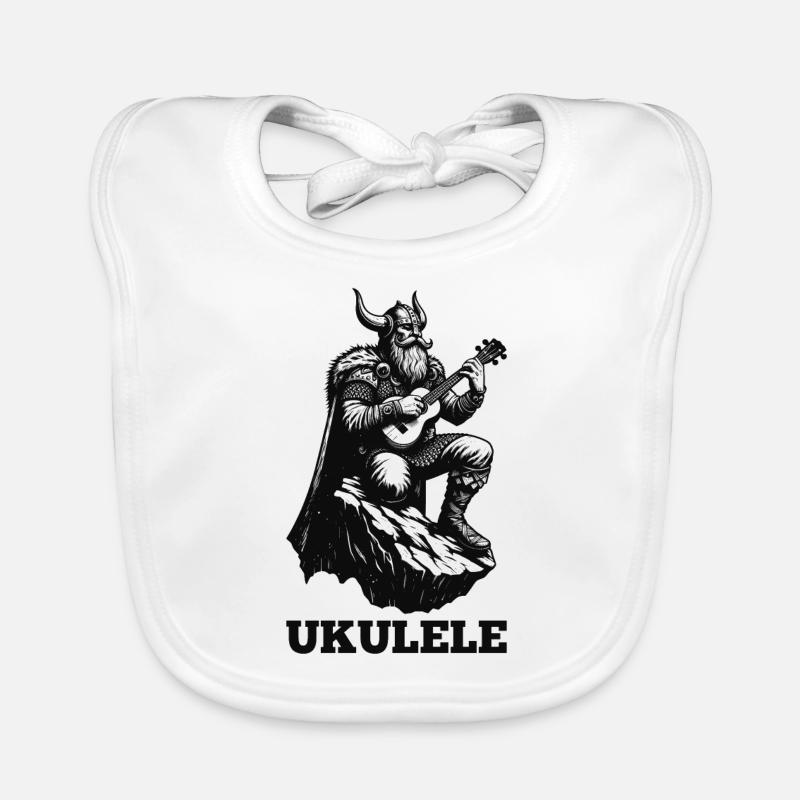 Ukulele Wikinger Musik Geschenk Baby Bio-Lätzchen