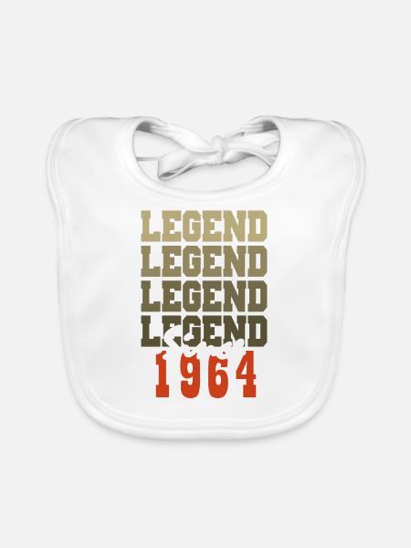 Cadeau 60e Anniversaire Vintage Né un mois de 1964 - Bavoir bio Bébé - blanc - Devant