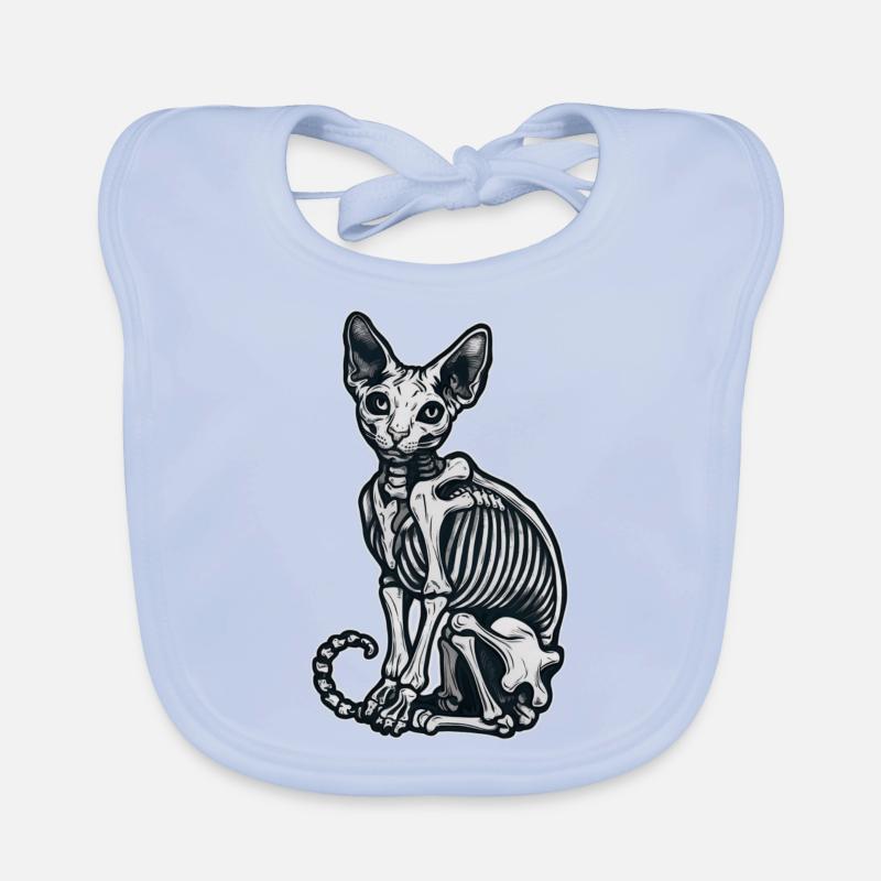 Katze Sphinx Skelett Tattoo Baby Bio-Lätzchen