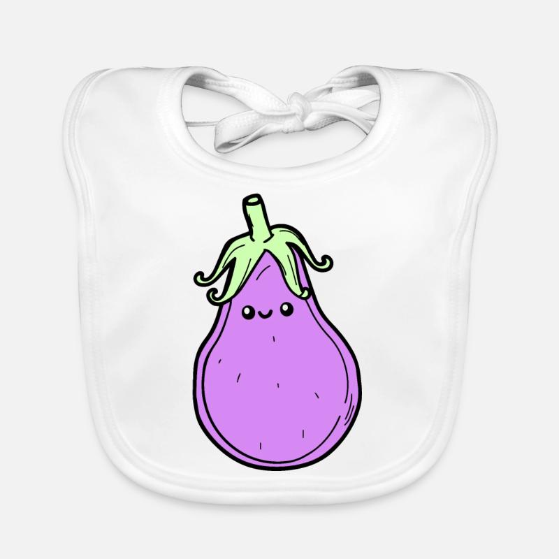 Eggy Eggplant Organic Baby Bibs