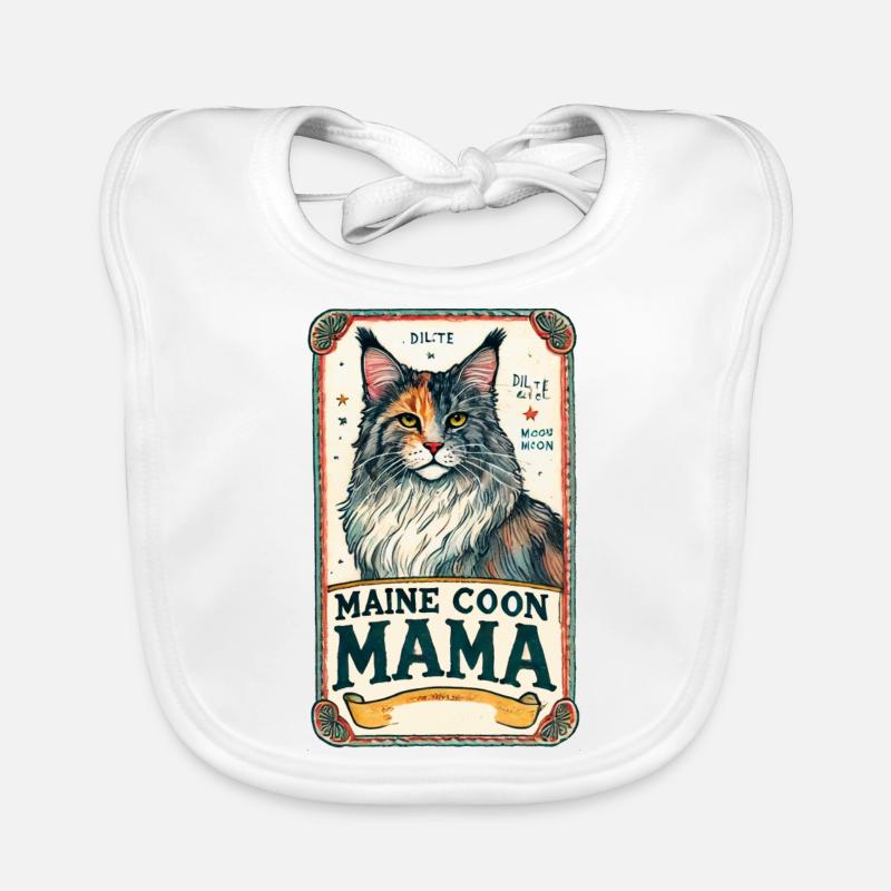Dilute Calico MaineCoon Mama Organic Baby Bibs