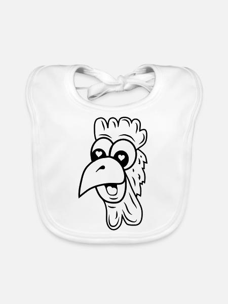 Chicken in love - Organic Baby Bibs - white - Front