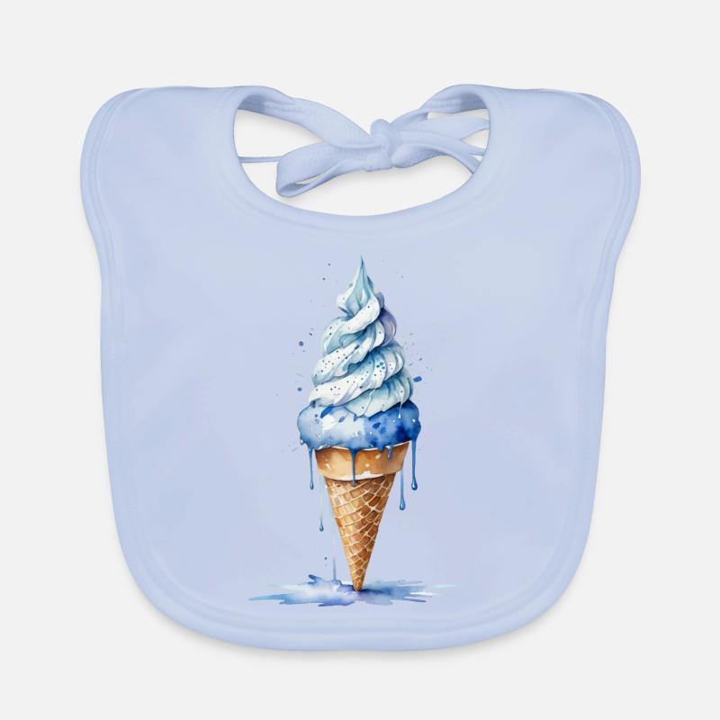 Cool and Refreshing - Blue Cream Cone Organic Baby Bibs