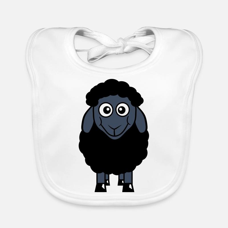 Schwarzes Schaf Klein Süß Niedlich Lamm Cool Comic Baby Bio-Lätzchen
