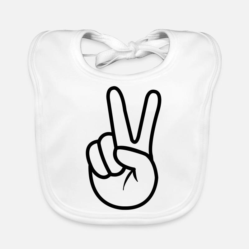peace hand Baby Bio-Lätzchen