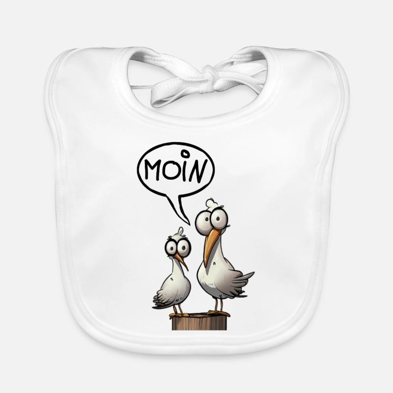 Les mouettes de Bäädden - Seagull Moin Bavoir bio Bébé