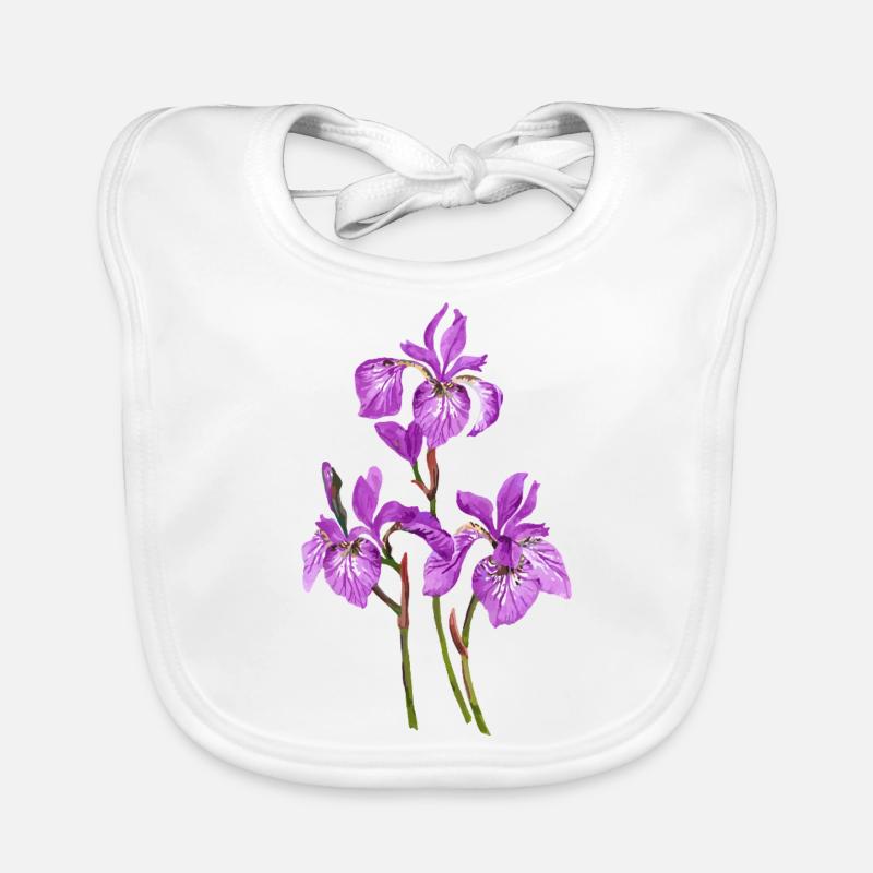 Blumen - Baby Bio-Lätzchen - Weiß