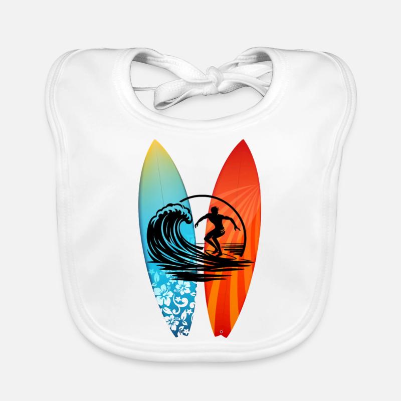 Surfer Surfbrett Baby Bio-Lätzchen