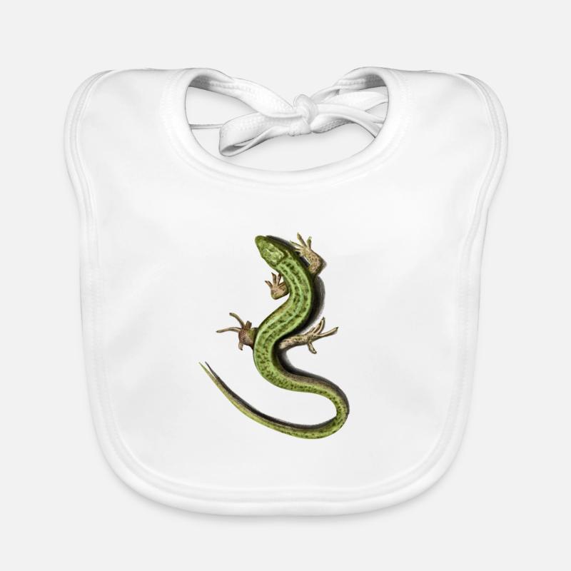 Eidechse - Baby Bio-Lätzchen - Weiß