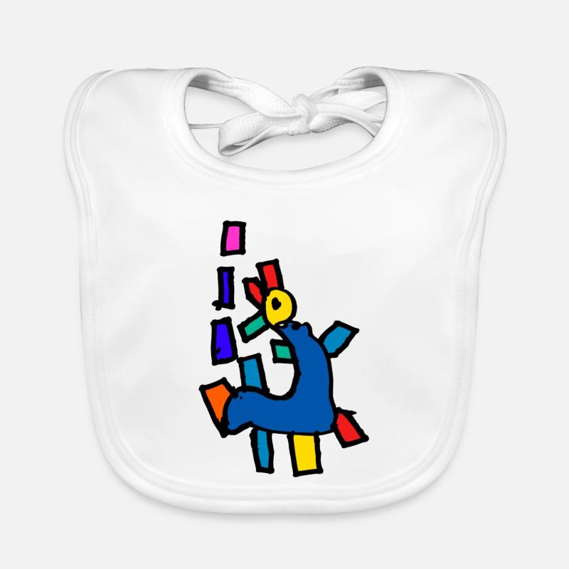 Dino - Bavoir bio Bébé - blanc