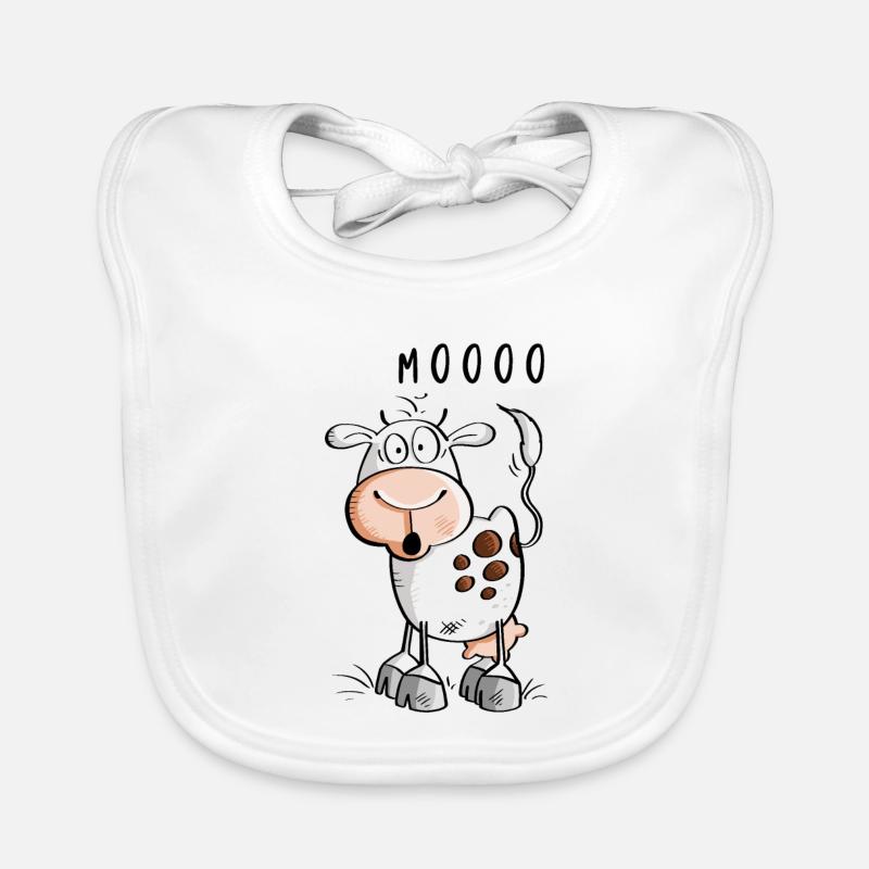 Mooo cow cartoon - cows Organic Baby Bibs