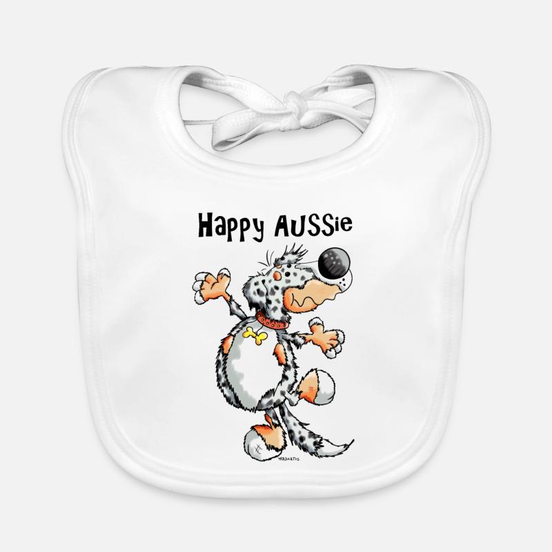 Happy Australian Shepherd Organic Baby Bibs
