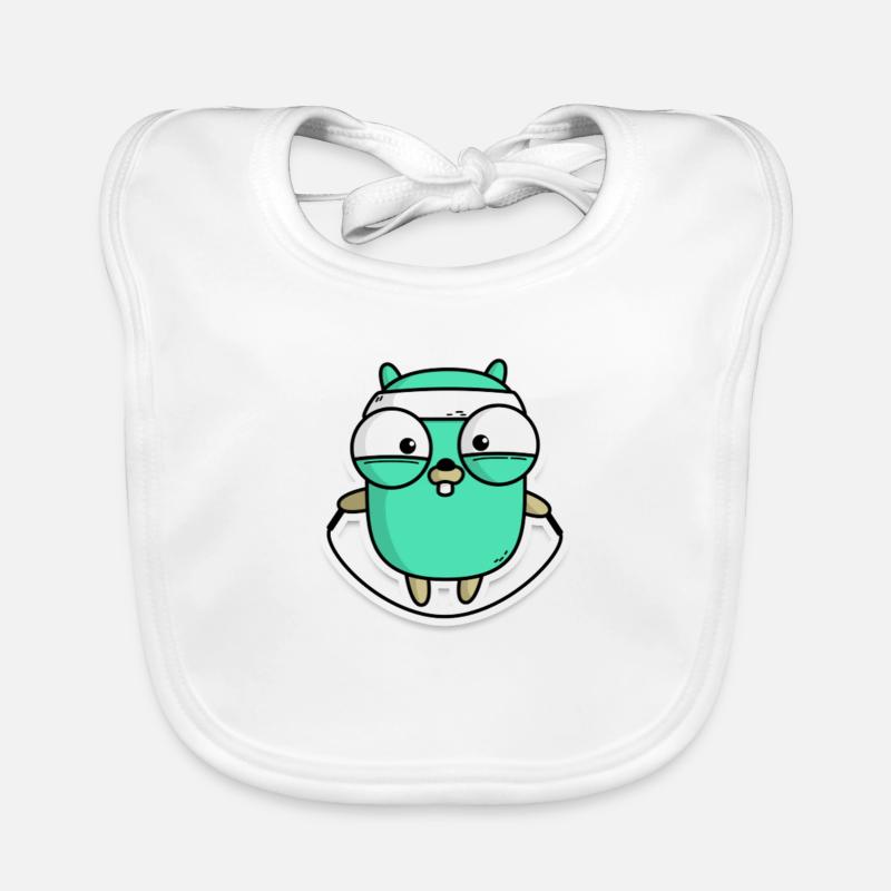 Gophercise - Organic Baby Bibs - white