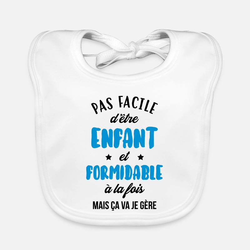 adolescent / enfant / ado / adolescente - Bavoir bio Bébé - blanc